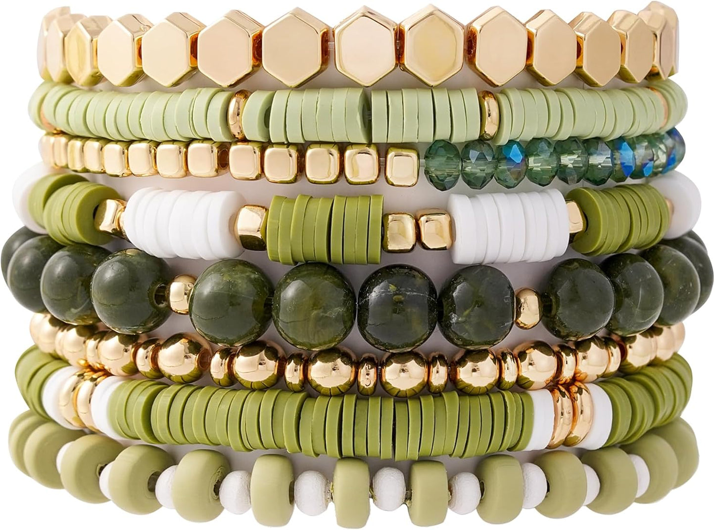 Manufacturer  GOOJIDS Surfer Heishi Clay Bead Bracelets for Women Bohemian Stackable Gold Beaded Stretch Bracelets Elastic Layering Friendship Bracelets Set Boho Jewelry  bracelets