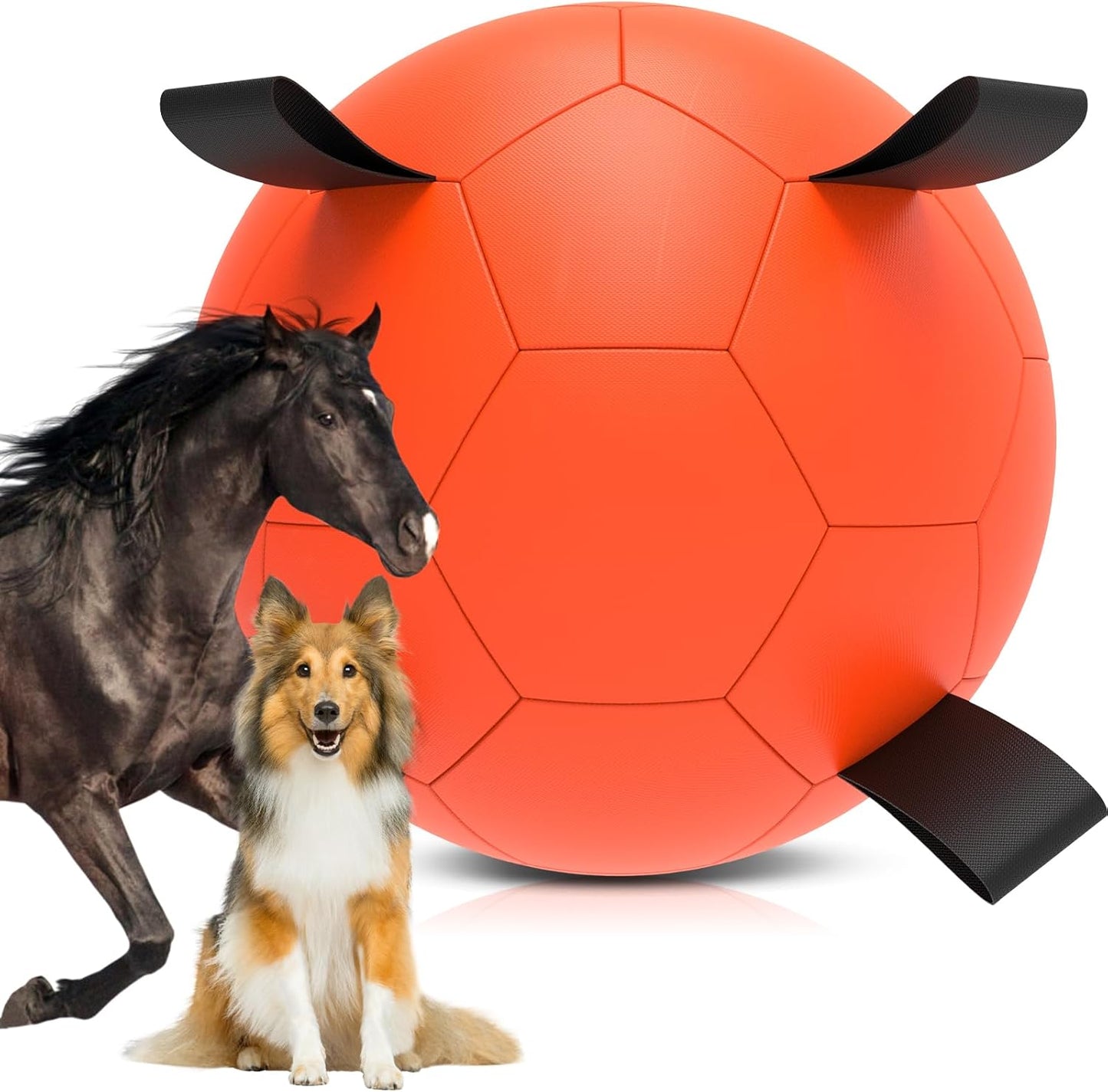 Manufacturer   QDAN Premium Dog Toys Balls, Dog Soccer Ball with Straps, Dog Birthday Gifts, Herding Ball, Durable Balls for Small Medium Pet, Puppy Outdoor Toy, Pet Training Soccer Ball, World Cup Soccer (6 Inch)    Dog toy
