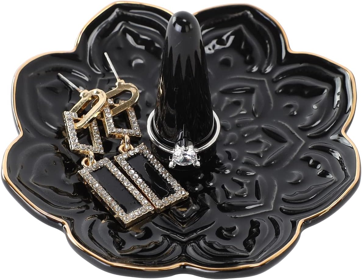 Manufacturer  Ceramic White Mandala Jewelry Holder Decorative Ring Holder/Trinket Tray Valentine Engagement Wedding Birthday Gifts for Women Her   rings