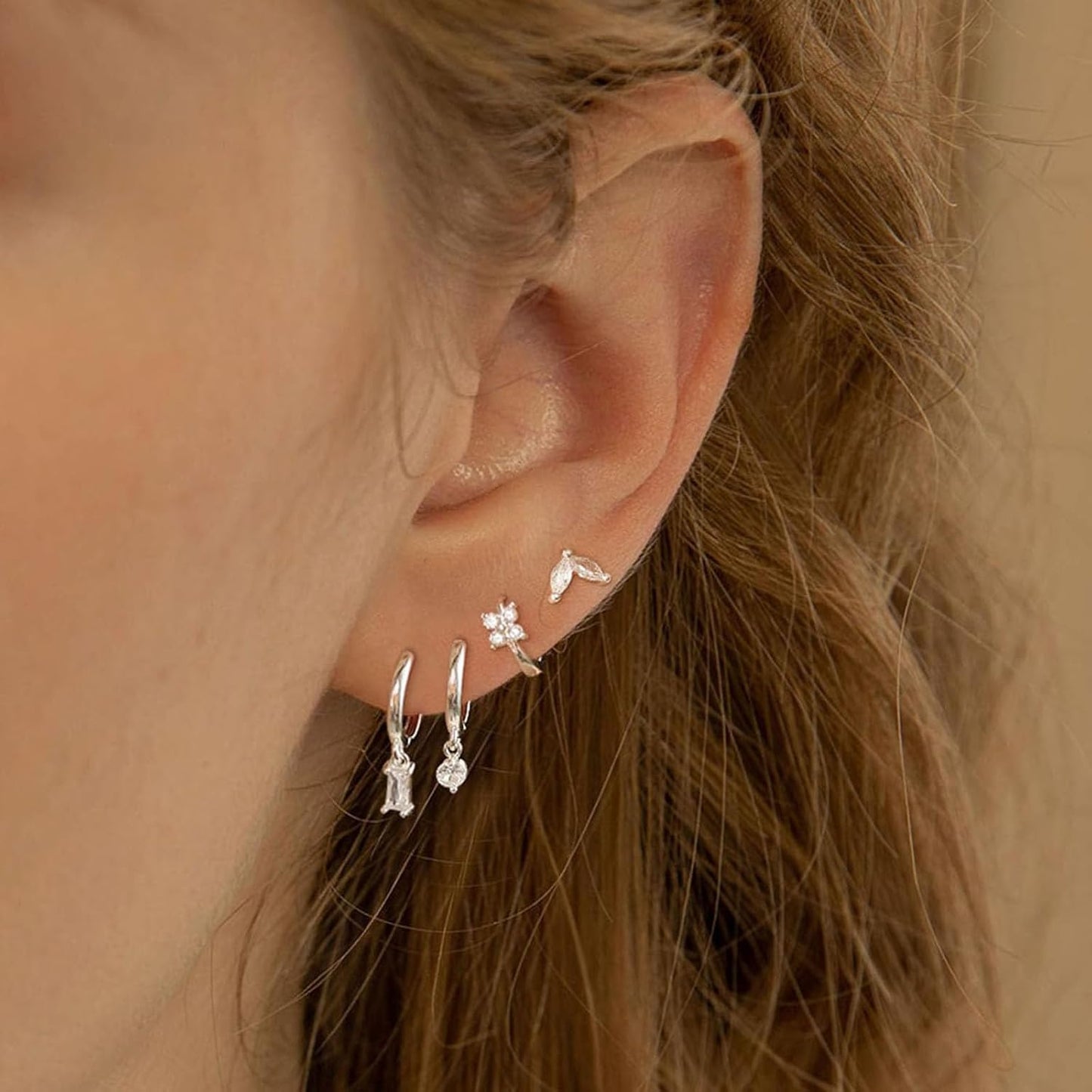 Manufacturer  Dainty Silver Earrings for Women 14k Gold Plated Lightweight Hoop Earrings Set for Women Trendy Small Silver Hoop Huggie Jewelry  earring