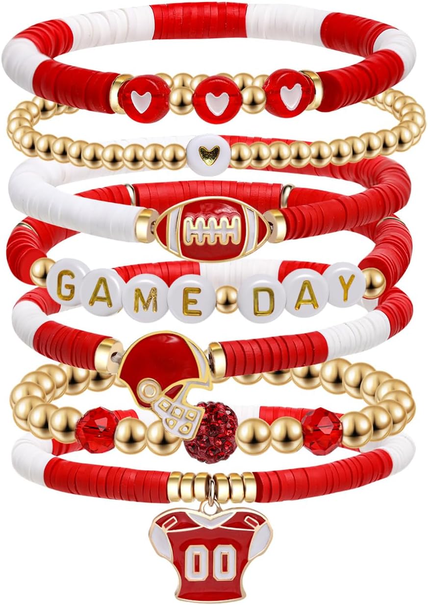 Manufacturer  Artlunar Game Day Football Charm Bracelet: Stackable Sports Jewelry for Moms & Dads - Perfect for Football Fans  bracelets