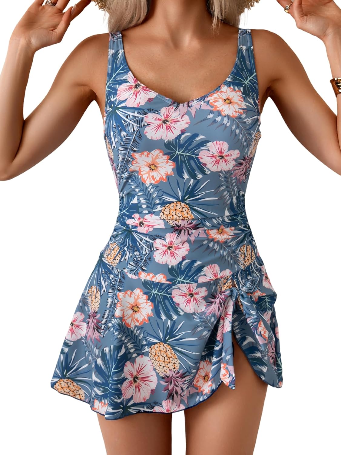 Manufacturer  One Piece Swim Dress Swimsuits for Women Tummy Control Swimdress Skirt V Neck Bathing Suit  Swimsuit