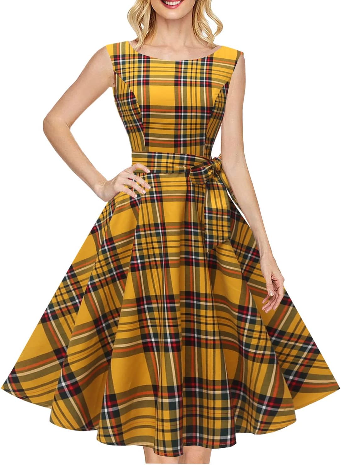 Manufacturer  Hanpceirs Women's Boatneck Sleeveless Swing Vintage 1950s Cocktail Dress New dresses