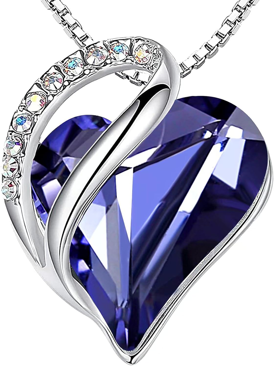 Manufacturer  Necklaces for Women, Infinity Love Birthstone Heart Crystal Pendant, Birthday Jewelry Gifts for Her, Mom, and Wife, Silver Plated, 18 plus 2 inch Adjustable Chain  Necklace