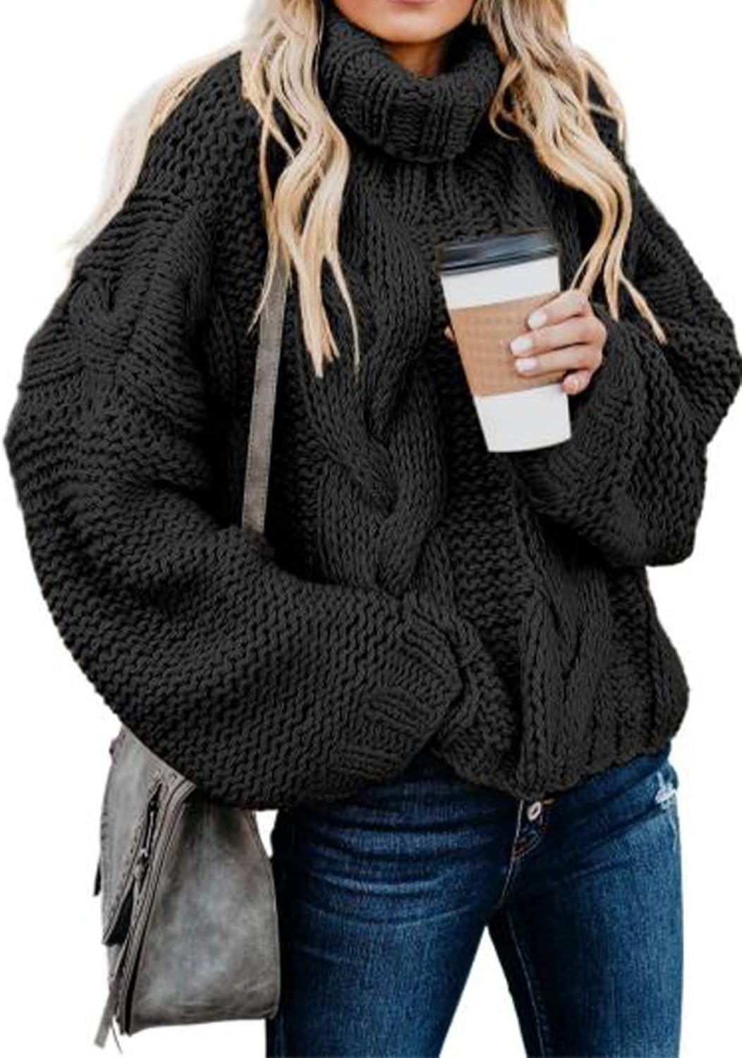 Manufacturer  Dokotoo Womens  Winter Fall Solid Turtleneck High Neck Balloon Long Sleeve Sweaters Pullover Outerwear   sweaters