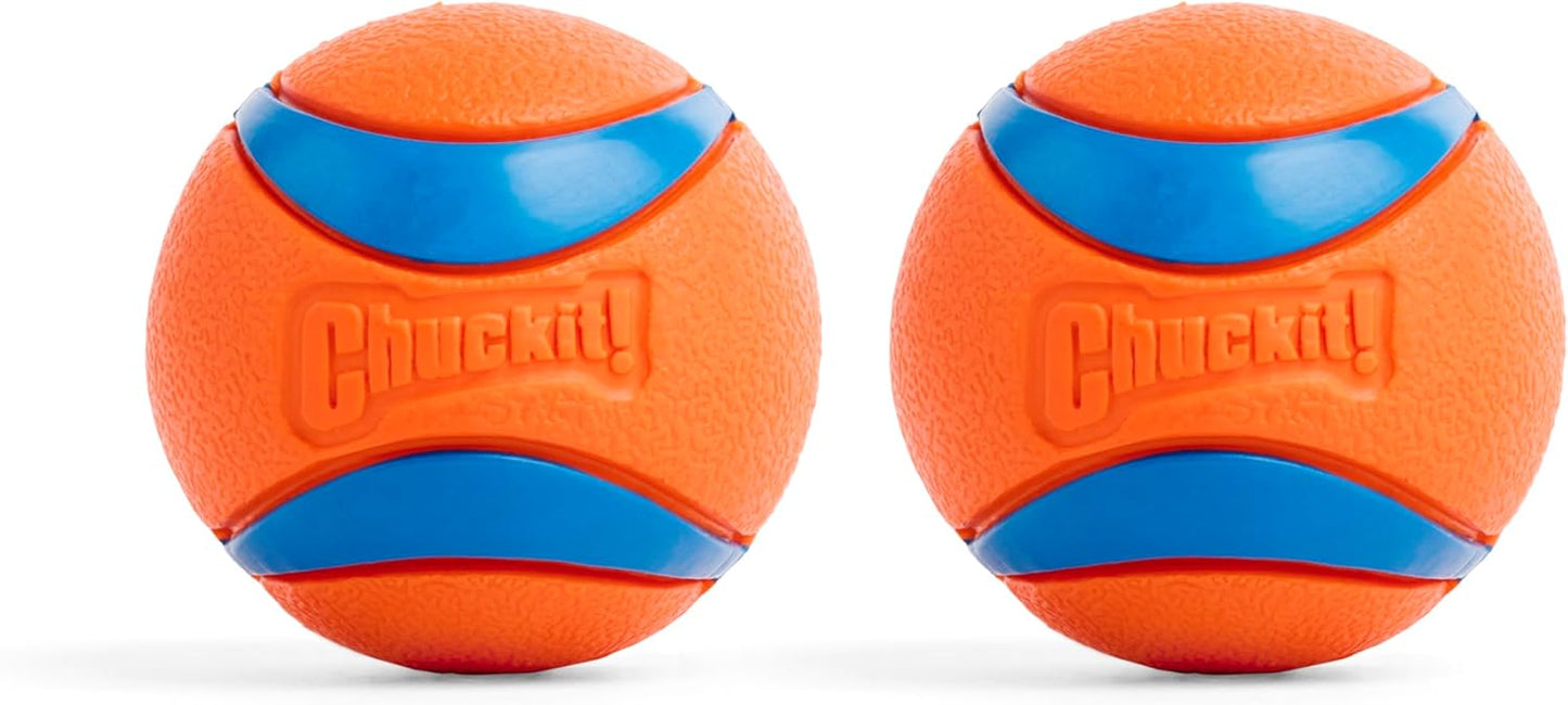Manufacturer   Chuckit! Ultra Ball Dog Toy with Chuckit! Cleaning Bucket Bundle, Bouncy Fetch Pet Toys For Dogs 20-60 lbs, Interactive Dog Toys, Durable Rubber, Size Medium, 2.5-inch Diameter, 8-Pack of Balls    Dog toy