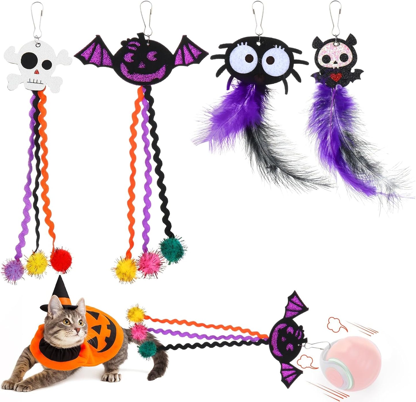 Manufacturer  BABORUI Interactive Cat Toy Ball - Automatic Interactive Cat Toys for Indoor Cats with 3 Tails, 2 Speeds Rechargeable Cat Enrichment Toys for Small/Medium/Large Cats to Keep Them Busy(Blue)    Cat toy