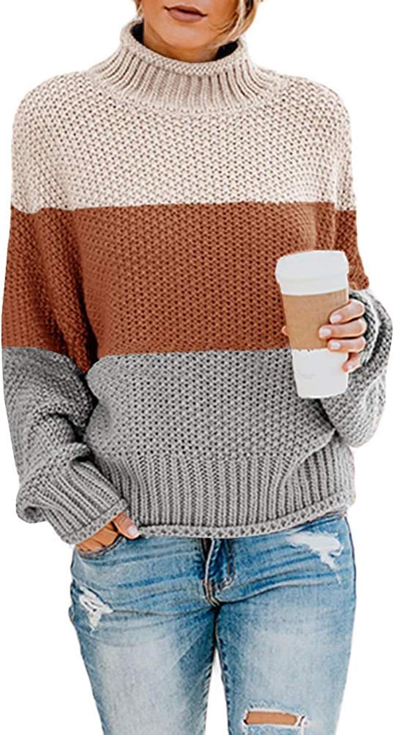 Manufacturer  Dokotoo Womens  Winter Fall Solid Turtleneck High Neck Balloon Long Sleeve Sweaters Pullover Outerwear   sweaters