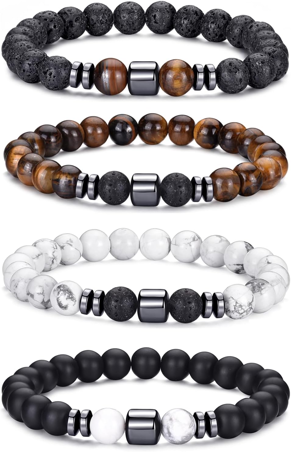 Manufacturer  RANKEEF Tiger Eye Bracelet For Men 8MM Natural Stone Stretch Adjustable Black Crystal Beaded Bracelet for Men Women Gifts  bracelets
