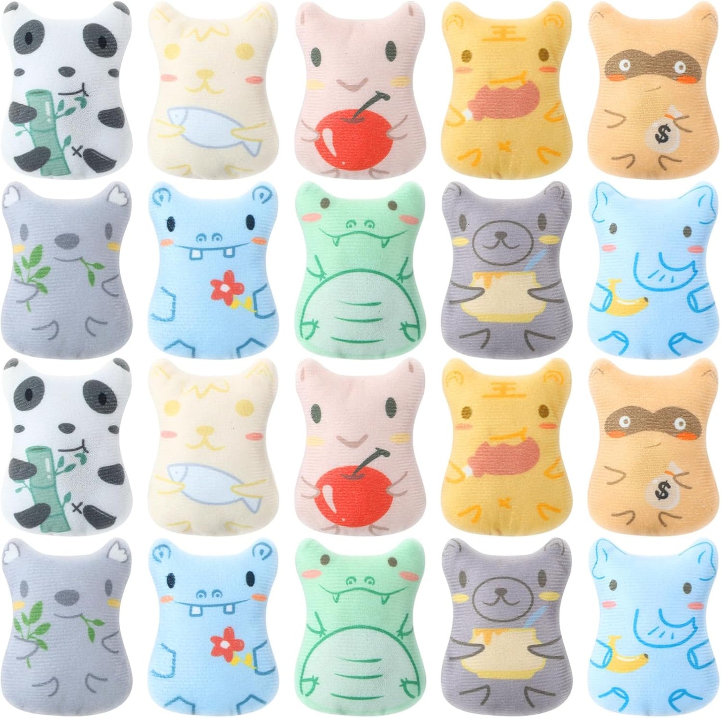 Manufacturer  Gejoy 20 Pieces Catnip Toys for Indoor Cat Plush Kitten Cat Chew Toys Catnip Kitten Entertaining Interactive Dolls(Lovely)    Cat toy