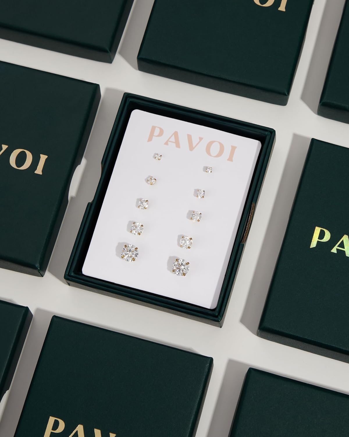 Manufacturer  PAVOI 14K Gold Plated Sterling Silver Post Brilliant Round Faux Diamond Halo Earrings - Premium Cubic Zirconia in Rose, White, and Yellow Gold  earring