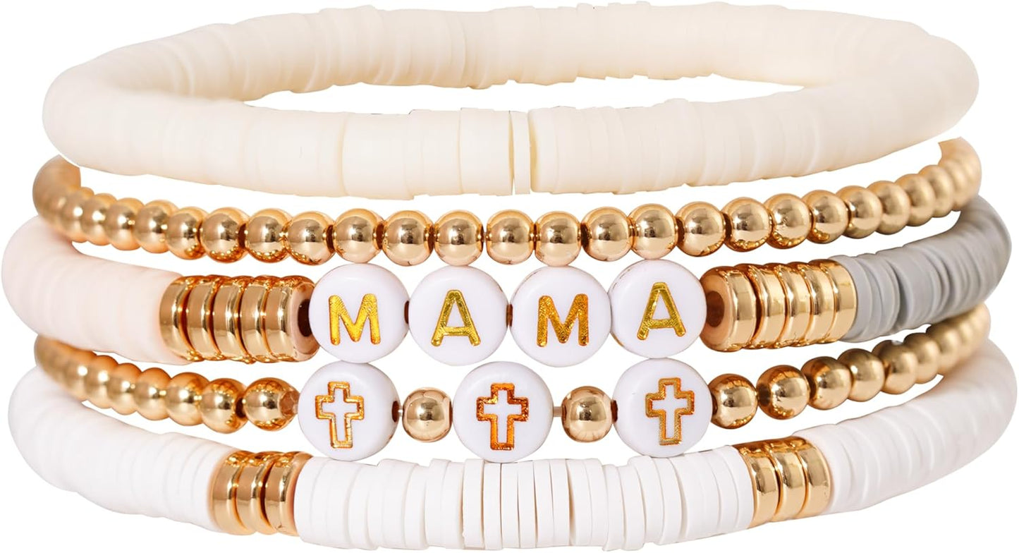 Manufacturer  GOOJIDS Surfer Heishi Clay Bead Bracelets for Women Bohemian Stackable Gold Beaded Stretch Bracelets Elastic Layering Friendship Bracelets Set Boho Jewelry  bracelets