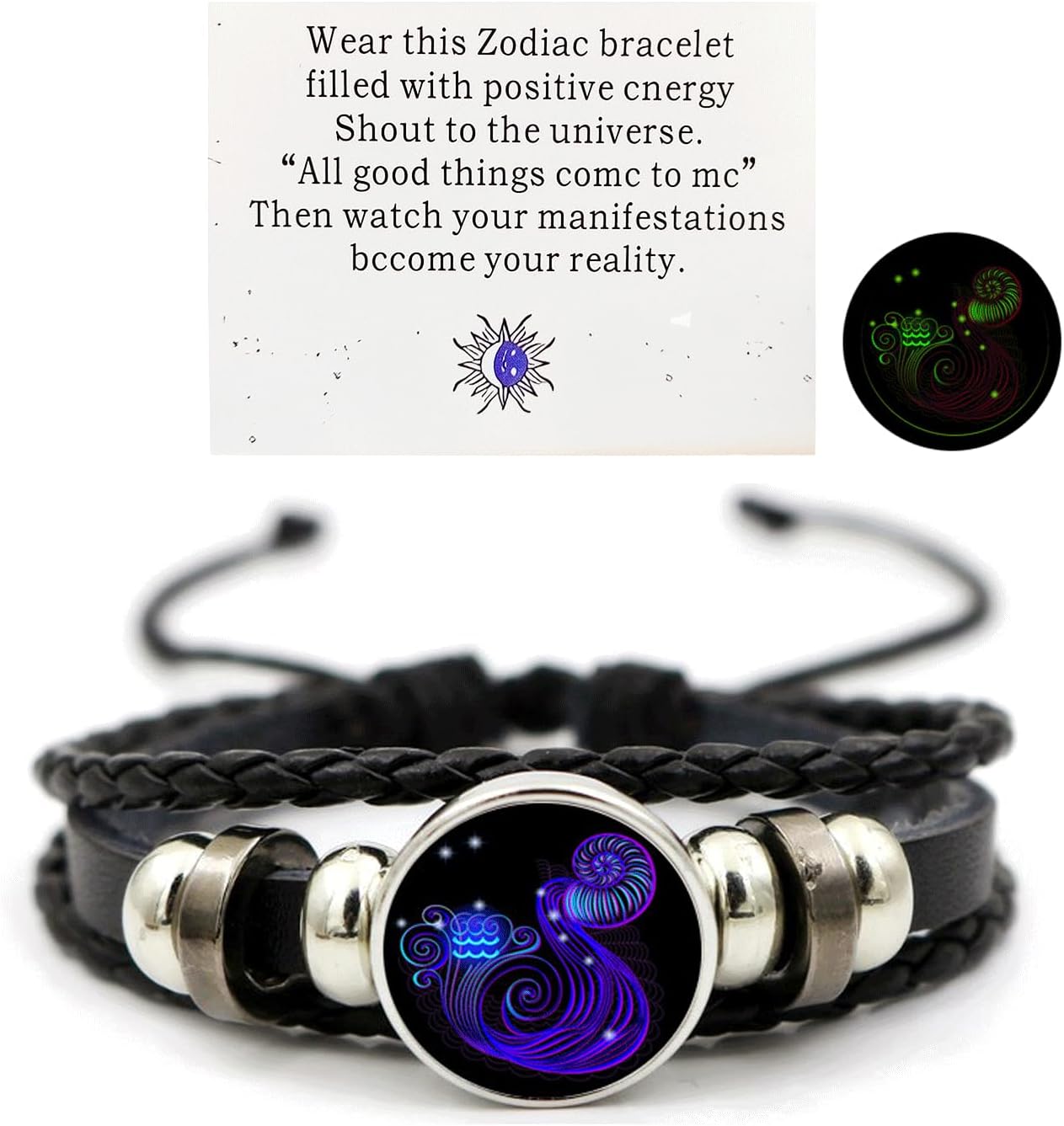 Manufacturer  Zodiac Signs Spirit Bracelet Zodiac Bracelet for Women Men Adjustable 12 Constellation Bracelet Multilayer Zodiac Black Leather Bracelets Zodiac Sign Wrap Bracelet for Women Men Birthday Jewelry  bracelets