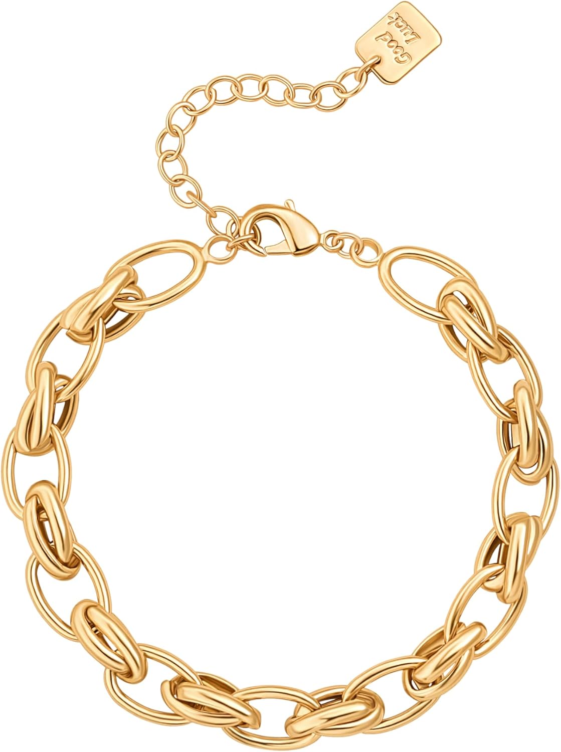 Manufacturer  SOFYBJA 18k Gold Plated Personalized Chunky Cuban Oval Link Chain Bracelets for Men Toggle Rope Bracelet Jewelry for Women  bracelets