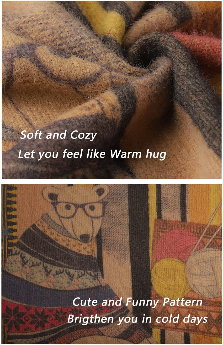 Manufacturer  YESNO Women Christmas Sweater Graphic Printed Oversized Pullover Sweaters Casual Loose Knit Tops S01   sweaters