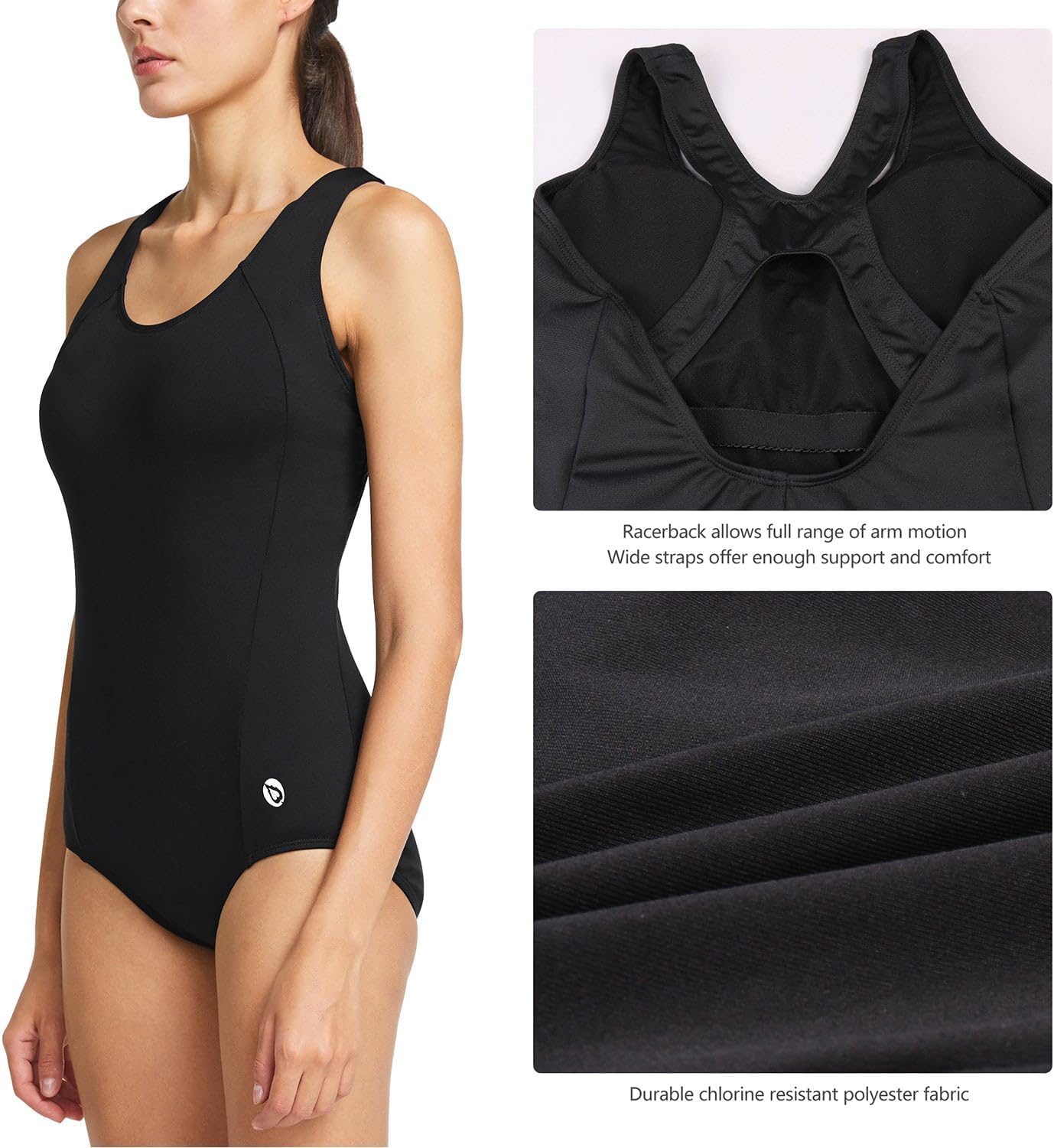 Manufacturer  baleaf Women's Racerback Athletic One Piece Modest Bathing Suit  Swimsuit