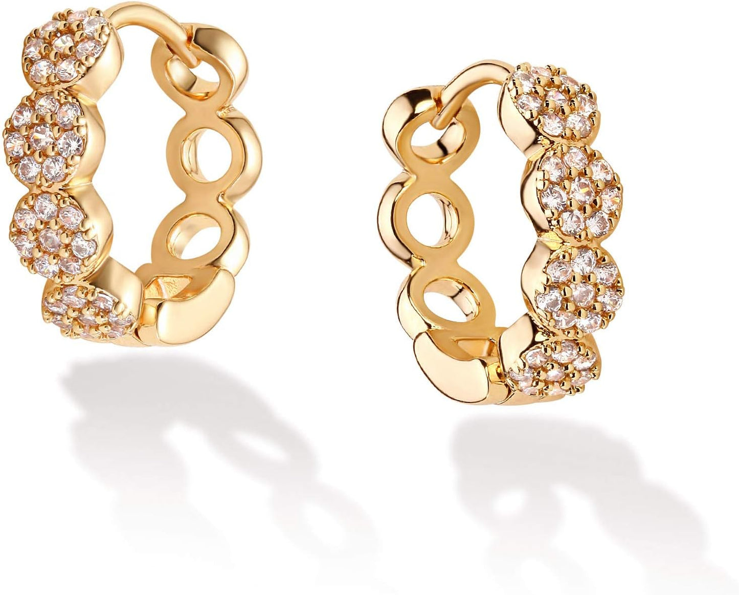 Manufacturer  VACRONA Cubic Zirconia Huggie Earrings 14k Gold Plated Tiny Earrings Small Huggie Hoop Earrings Simple Lightweight Hoops Gift for Women  earring