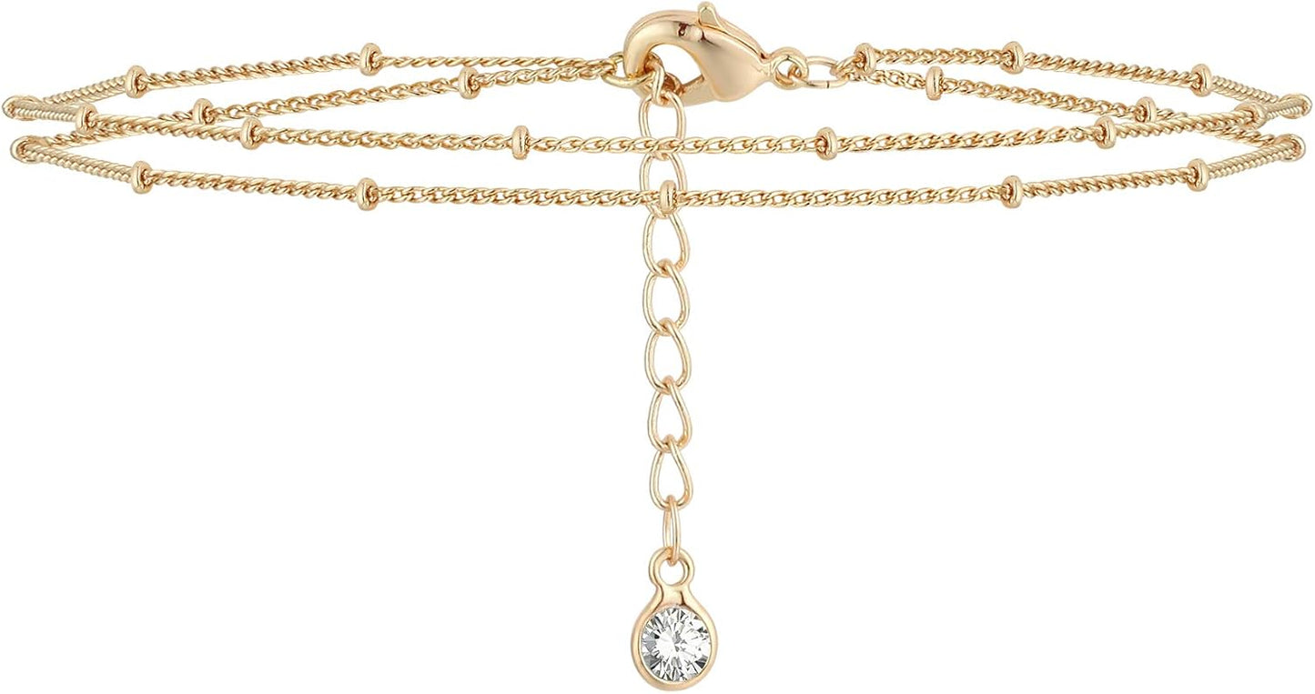 Manufacturer  MEVECCO Bracelet for Women 14K Gold Plated Dainty Chain Simple Jewelry Cute Handmade Minimalist for Her  bracelets