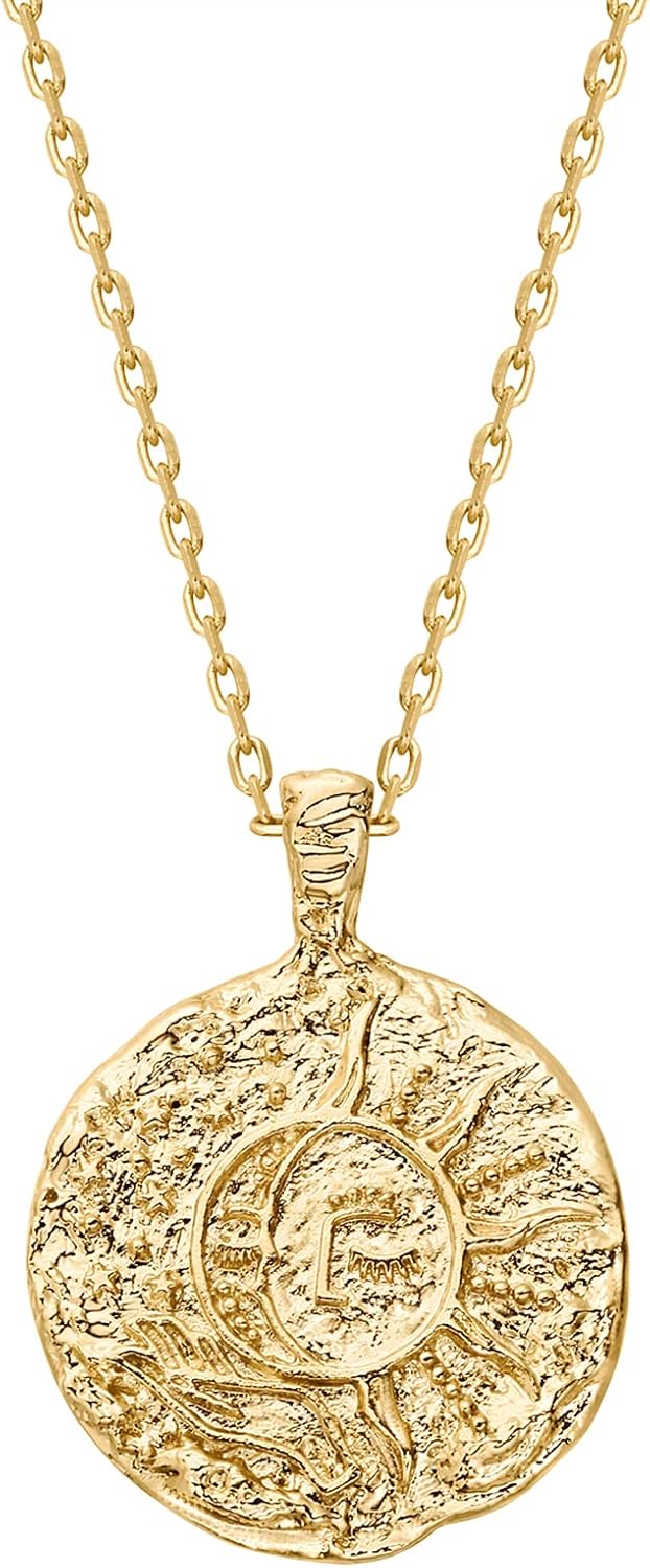 Manufacturer  PAVOI 14K Gold Plated Engraved Coin Pendant Necklaces for Women | Byzantine Coin Pendants | Bohemian Necklace  necklace