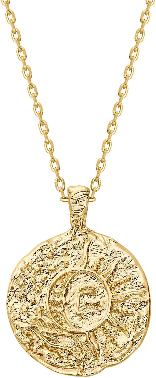 Manufacturer  PAVOI 14K Gold Plated Engraved Coin Pendant Necklaces for Women | Byzantine Coin Pendants | Bohemian Necklace  necklace