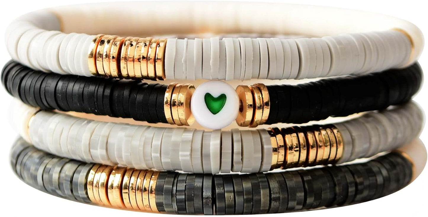 Manufacturer  GOOJIDS Surfer Heishi Clay Bead Bracelets for Women Bohemian Stackable Gold Beaded Stretch Bracelets Elastic Layering Friendship Bracelets Set Boho Jewelry  bracelets