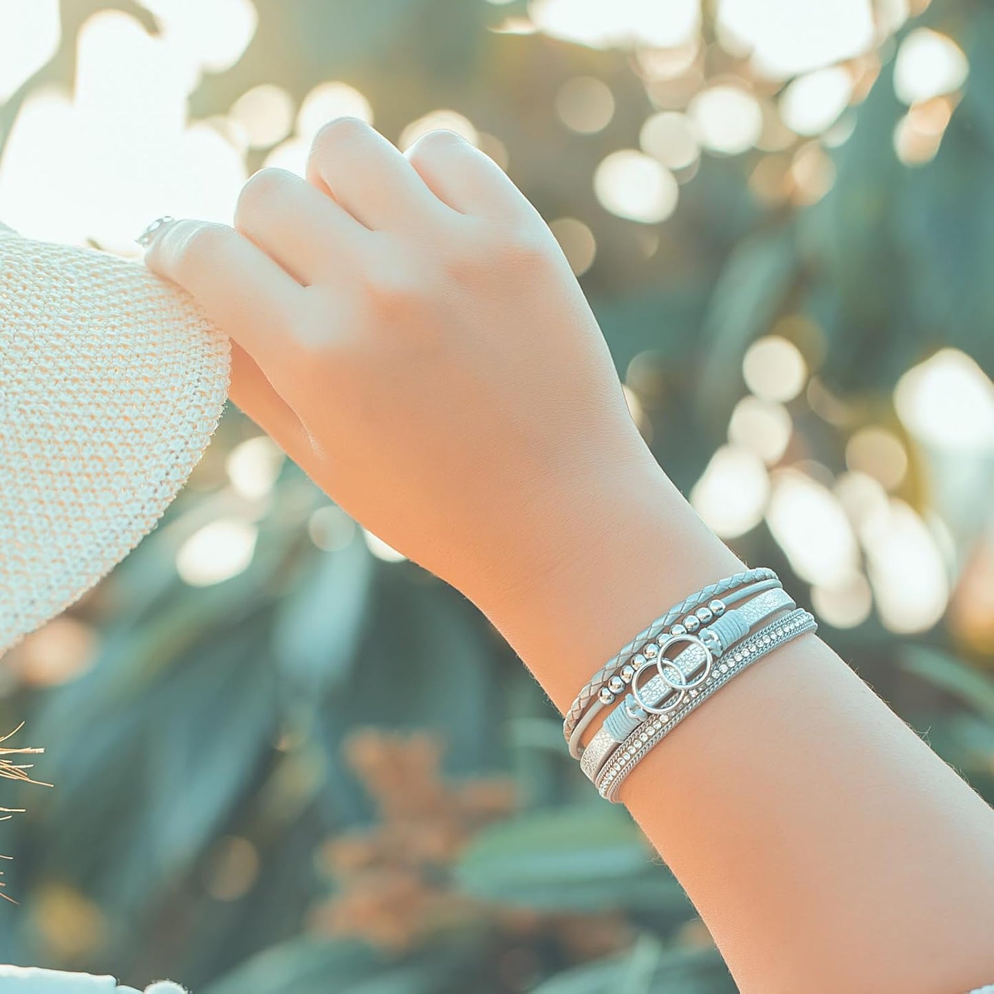 Manufacturer  FANCY SHINY Boho Wrap Bracelets Leather Cuff Bangle Gold Beaded Bracelets for Women Stackable Infinity Bracelets Jewelry Gift Mom with Magnetic Clasp  bracelets