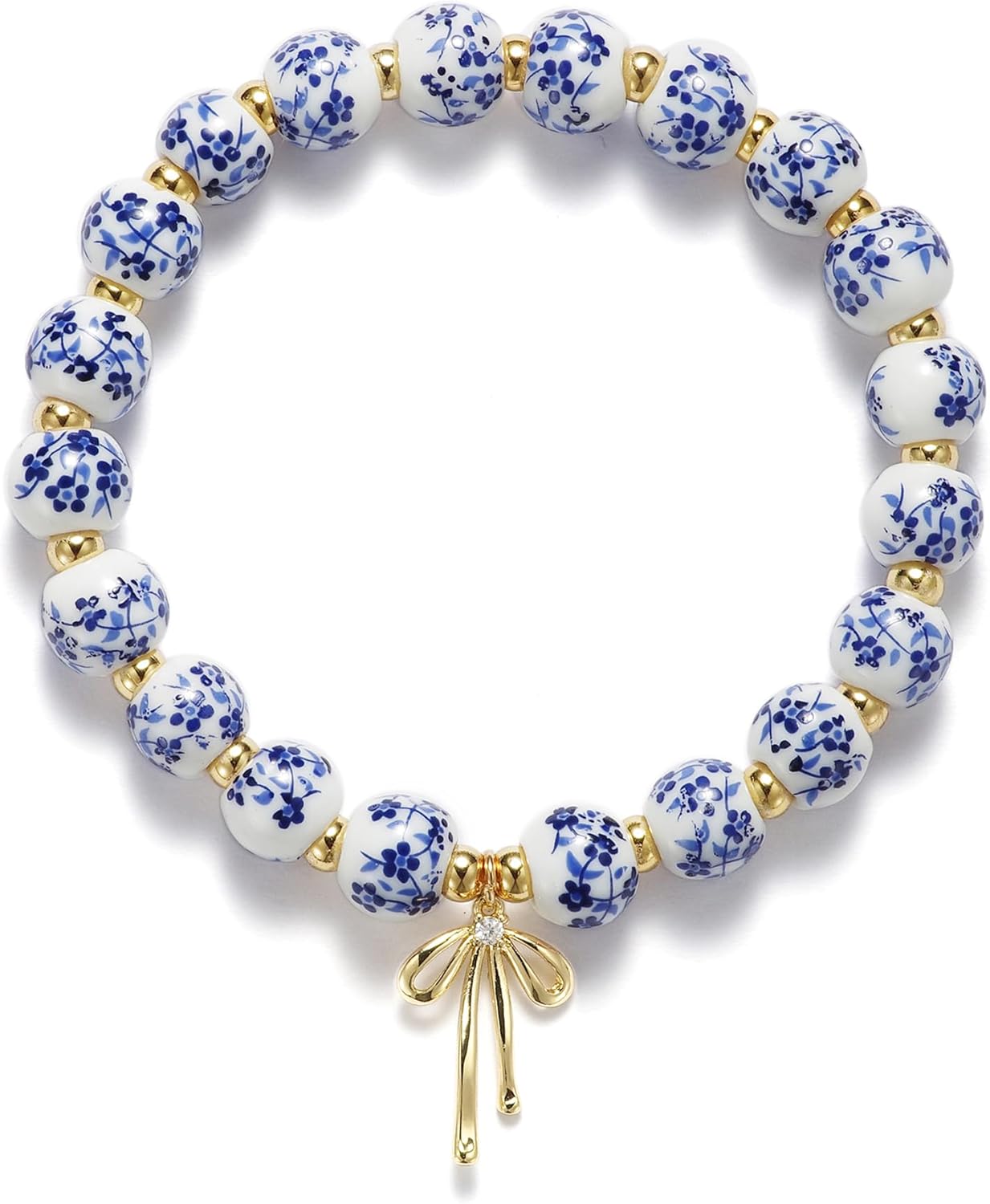 Manufacturer  Beads Bow Charm Bracelet for Women Flower Vintage Bracelet Handmade Stretch Gold Beaded Dainty Romantic Jewelry Gift  bracelets