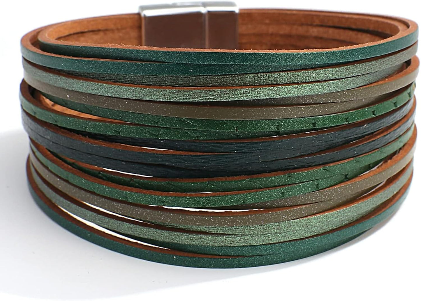 Manufacturer  Fesciory Leather Wrap Bracelets for Women, Boho Leopard Multi-Layer Crystal Beads Cuff Bracelet Jewelry  bracelets