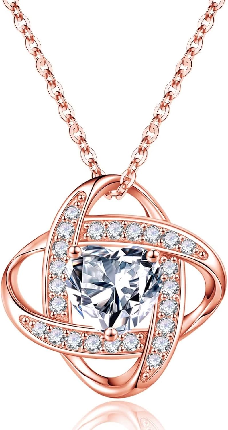 Manufacturer  Iefil 925 Sterling Silver Love Knot Birthstone Necklace, Natural or Created Gemstone, Anniversary Birthday Gifts for Women, Jewelry Gifts for Wife Mom Girlfriend  Necklace