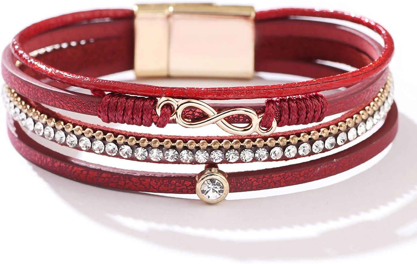 Manufacturer  Fesciory Leopard Bracelet for Women, Boho Leather Wrap Multi-Layer Pearl Crystal Bracelet Bangle Jewelry  bracelets