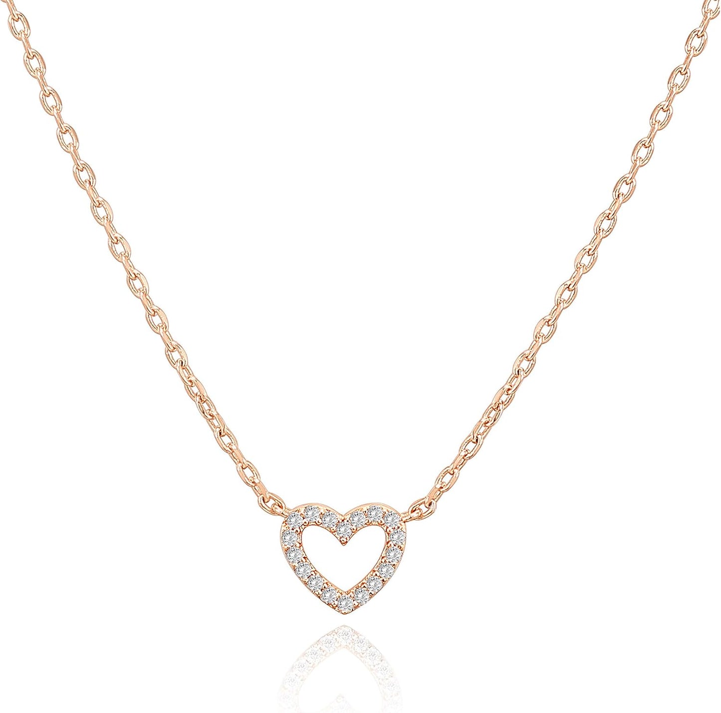 Manufacturer  PAVOI 14K Gold Plated Cubic Zirconia Heart Necklace | Cute Dainty Love Pendant Necklaces for Women  necklace