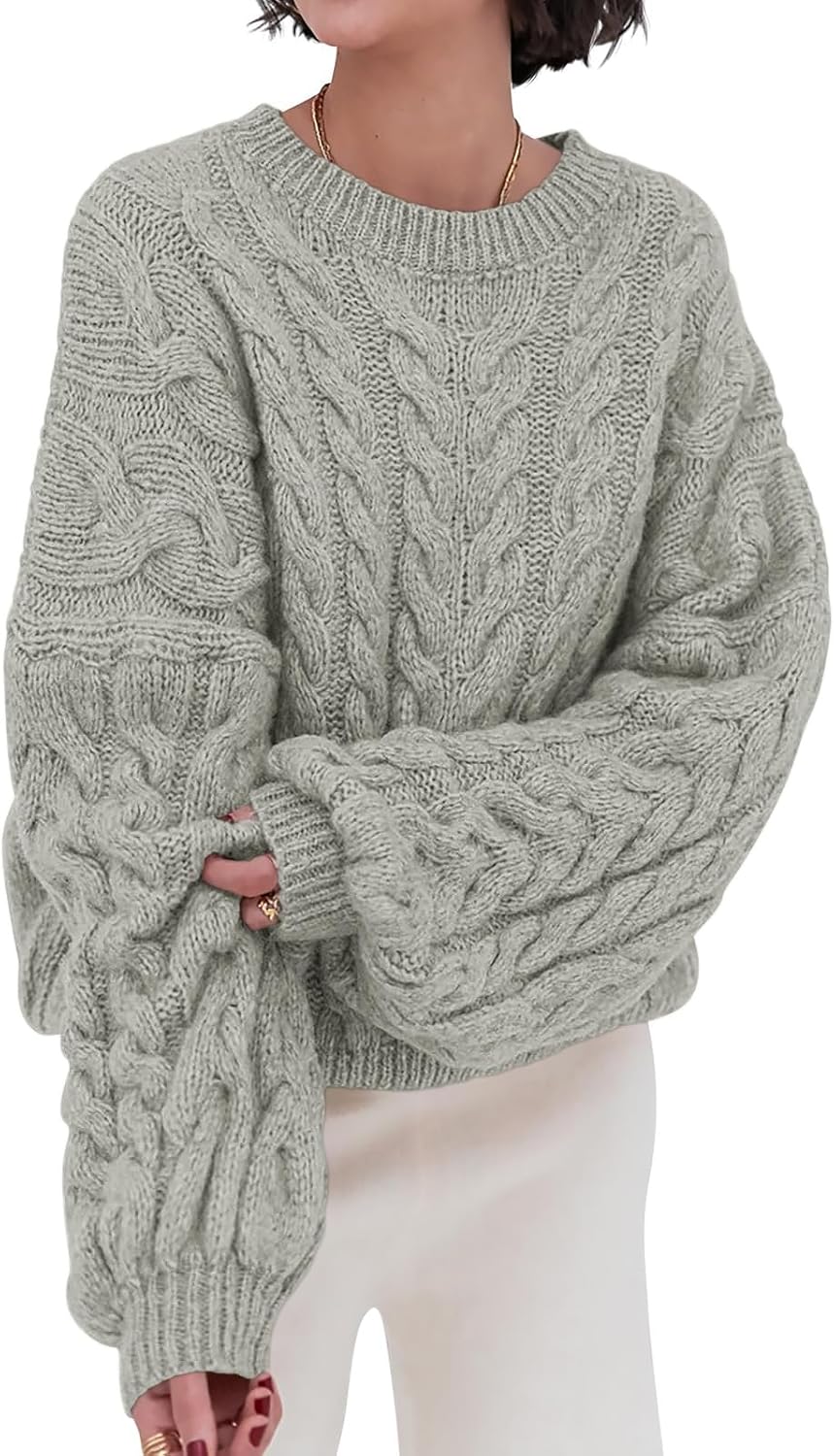 Manufacturer  PRETTYGARDEN Womens Sweaters Fall  Cable Knit Long Sleeve Crewneck Oversized Sweater Chunky Pullover Loose Outfits   sweaters