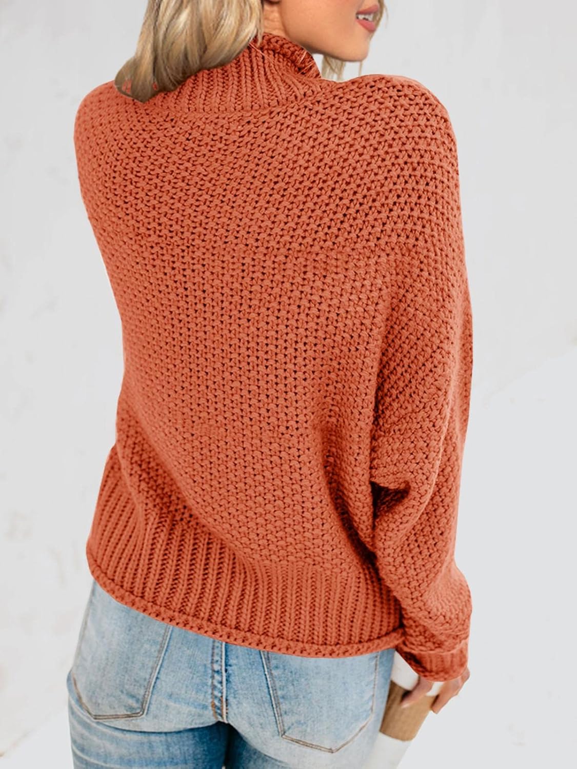 Manufacturer  Saodimallsu Womens Turtleneck Oversized Sweaters Batwing Long Sleeve Pullover Loose Chunky Knit Jumper   sweaters