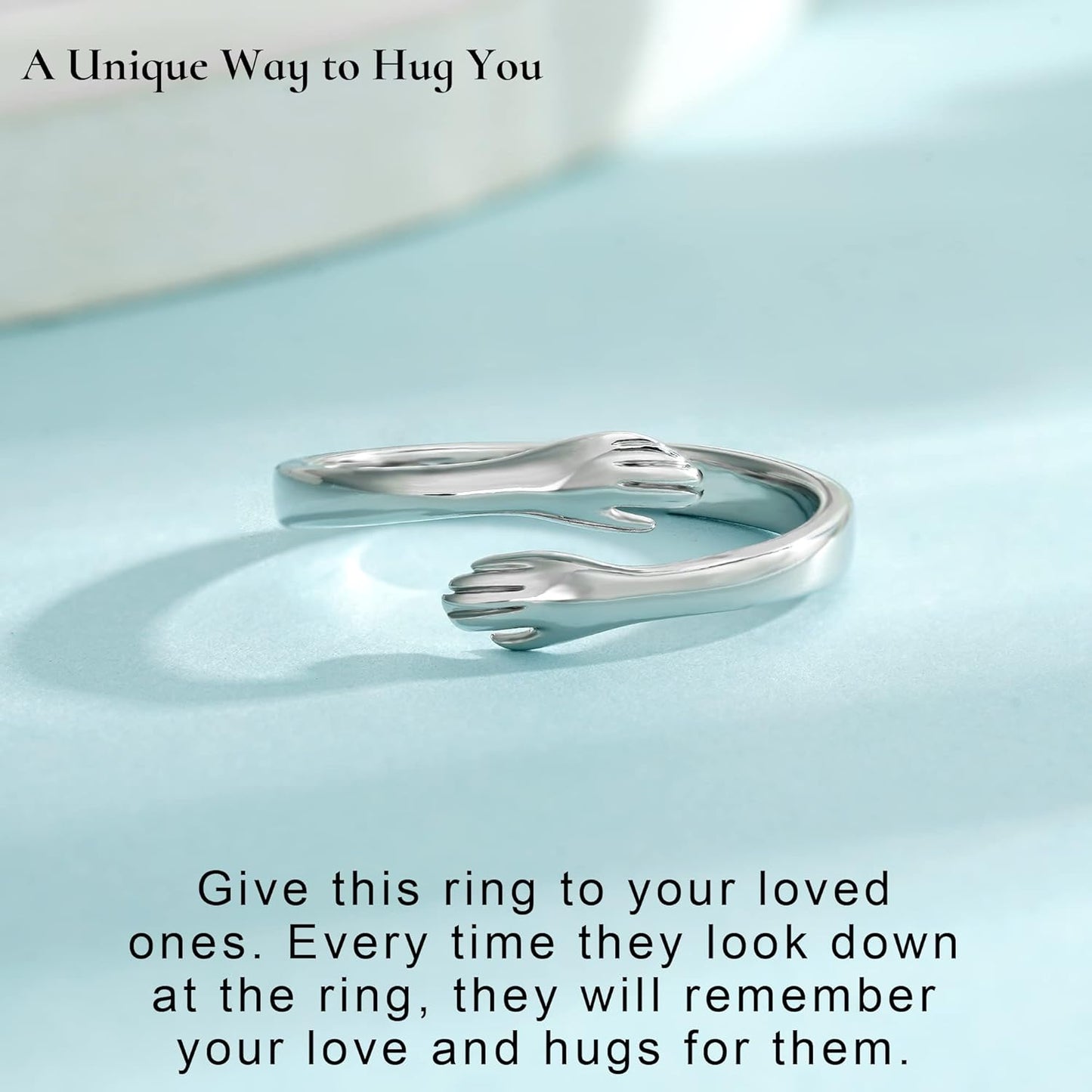 Manufacturer  Yesteel S925 Sterling Silver Hug Ring for Women Teen Girls, Adjustable Ring Jewelry Mothers Day Birthday Gifts for Daughters Mom Sister Wife Friends Grandma   rings