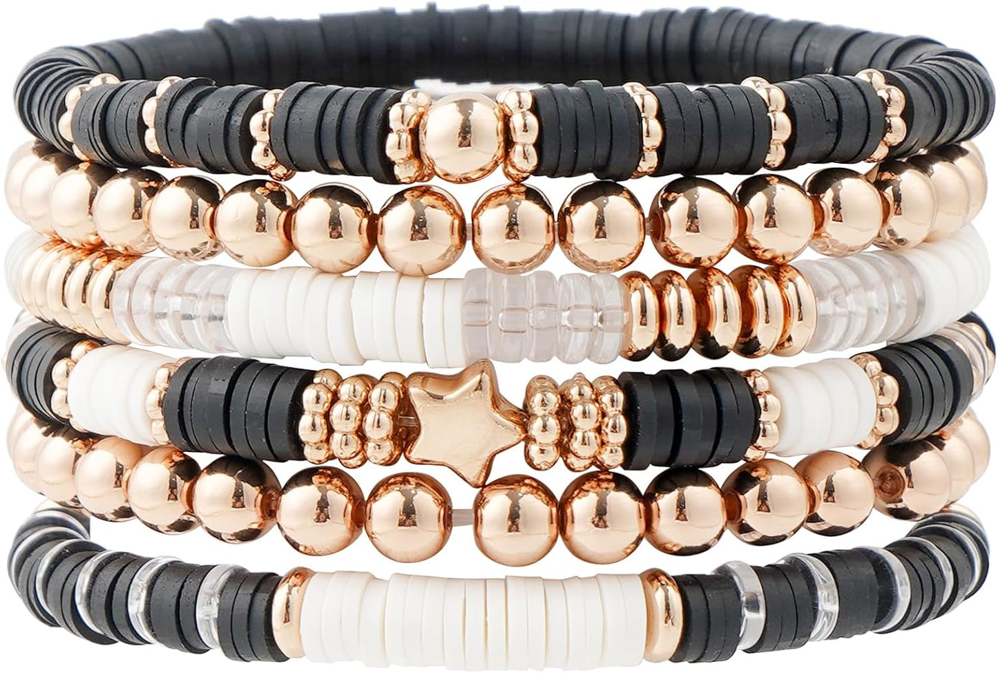 Manufacturer  GOOJIDS Surfer Heishi Clay Bead Bracelets for Women Bohemian Stackable Gold Beaded Stretch Bracelets Elastic Layering Friendship Bracelets Set Boho Jewelry  bracelets