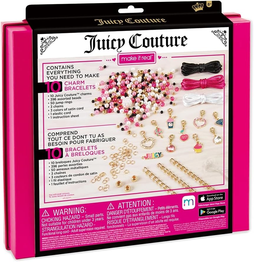 Manufacturer  Make it Real - Juicy Couture Pink and Precious Bracelets - DIY Charm Bracelet Kit with Beads for Tween Jewelry Making - Jewelry Making Kit for Girls  bracelets