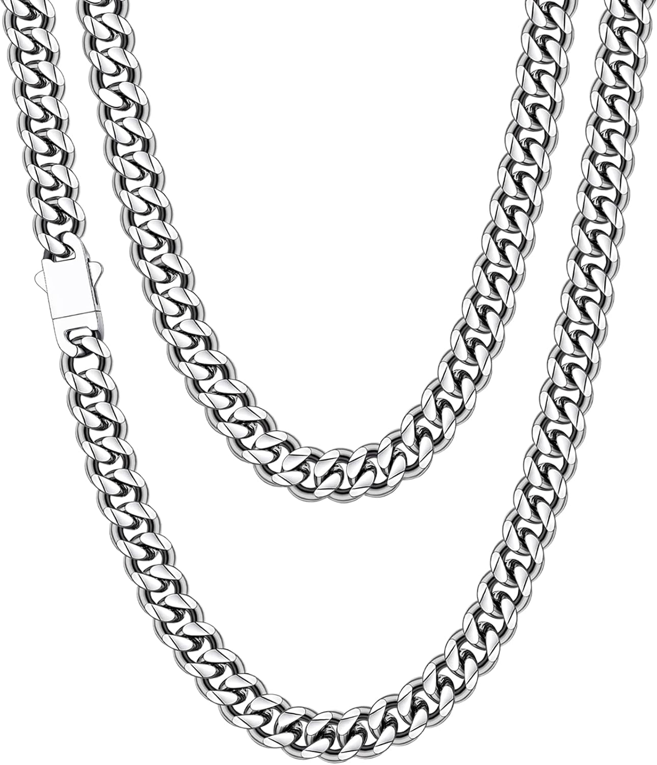 Manufacturer  Fiusem 3.5mm Cuban Link Chains for Men, women，Silver Tone/Black/14K Gold Plated Stainless Steel Necklace Chain, Mens Necklace 16, 18, 20, 22, 24, 26, 28 Inch  Necklace