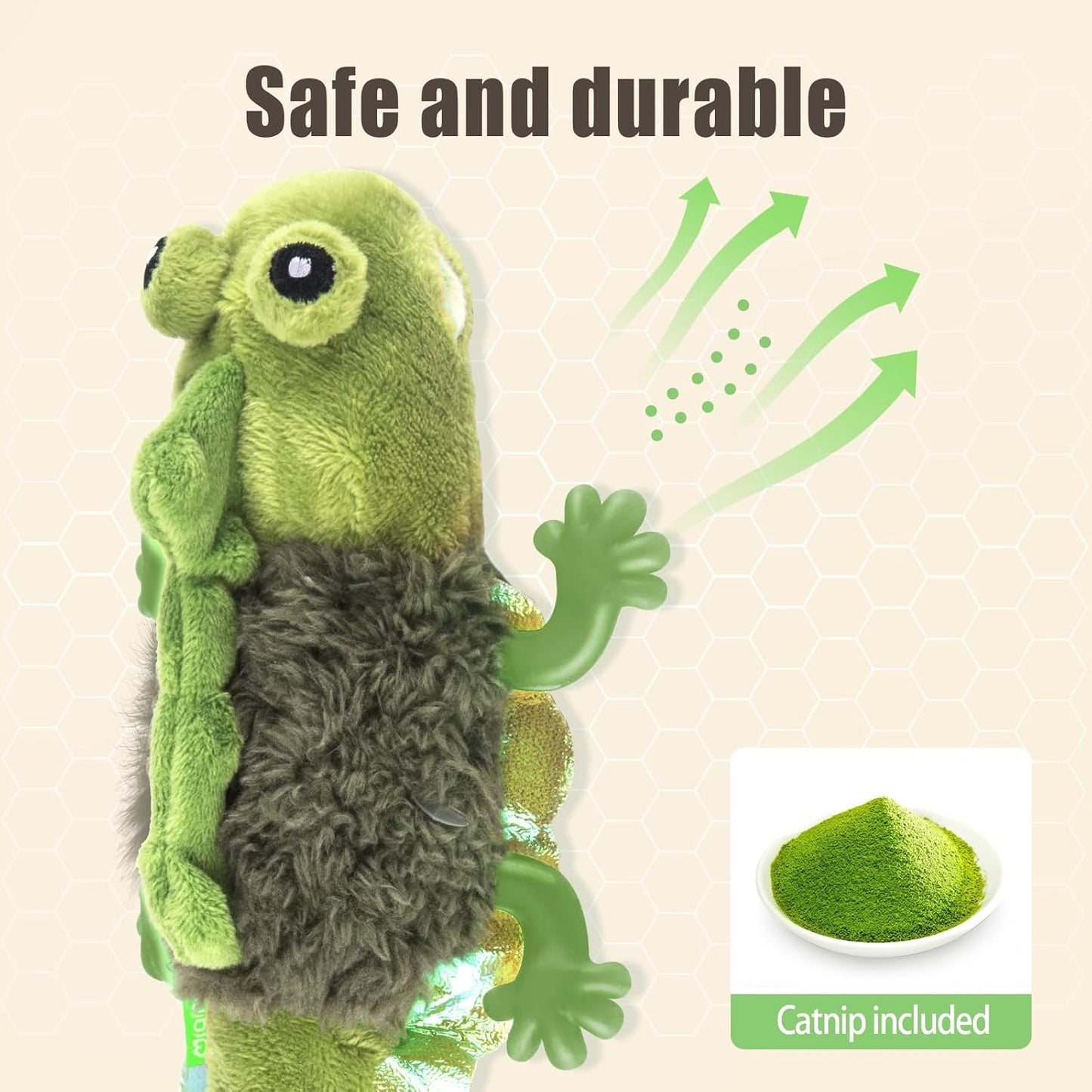 Manufacturer  Migipaws Cat Toys, Touch Activated Flapping Chirping Lizard Kitten Toy with Catnip for Indoor Cats Kicker, Rechargeable (Green)    Cat toy