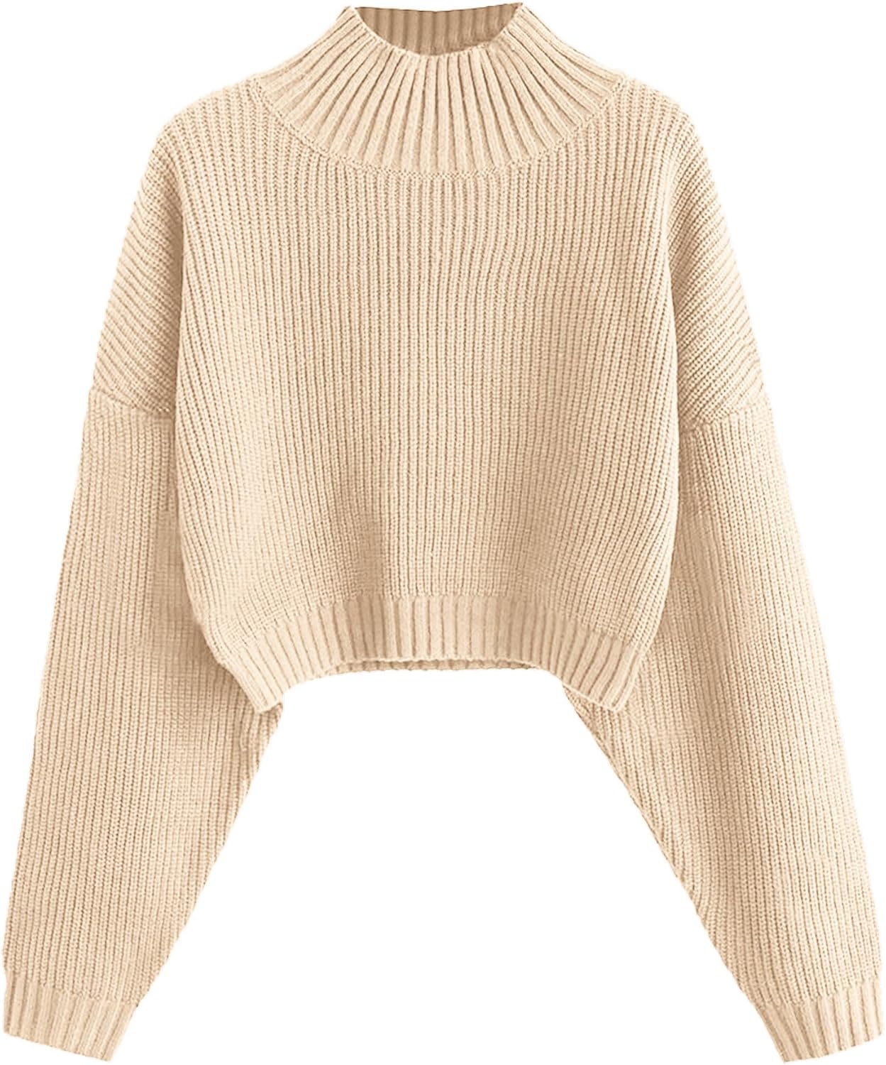 Manufacturer  ZAFUL Women's Cropped Turtleneck Sweater Lantern Sleeve Ribbed Knit Pullover Sweater Jumper   sweaters