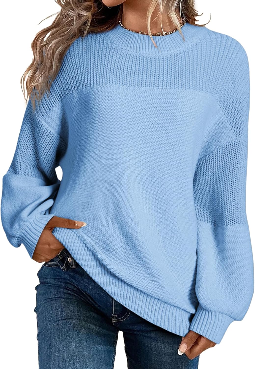Manufacturer  Dokotoo Women's Casual Long Sleeve Sweaters Loose Crewneck Knit Solid Pullover Sweater Jumper Tops   sweaters