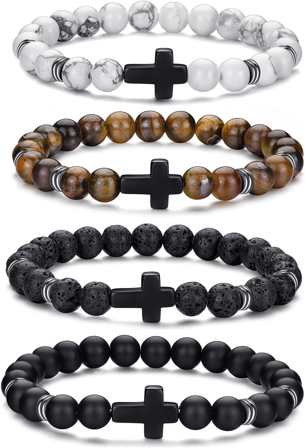 Manufacturer  RANKEEF Tiger Eye Bracelet For Men 8MM Natural Stone Stretch Adjustable Black Crystal Beaded Bracelet for Men Women Gifts  bracelets