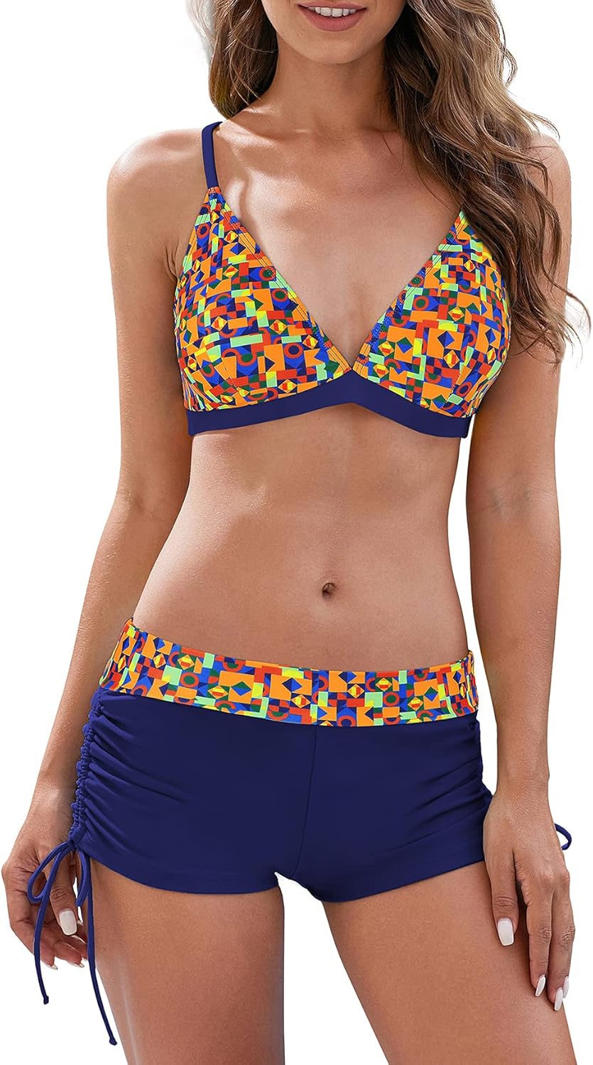 Manufacturer  Women's Sporty Two Piece Swimsuits Halter Push Up Bathing Suits Athletic Swimwear for Women  Swimsuit