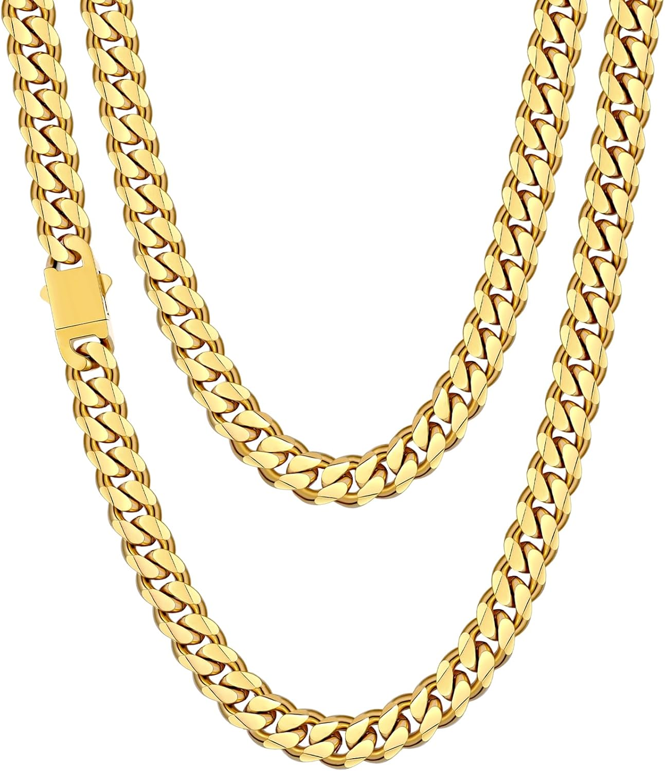 Manufacturer  Fiusem 3.5mm Cuban Link Chains for Men, women，Silver Tone/Black/14K Gold Plated Stainless Steel Necklace Chain, Mens Necklace 16, 18, 20, 22, 24, 26, 28 Inch  Necklace