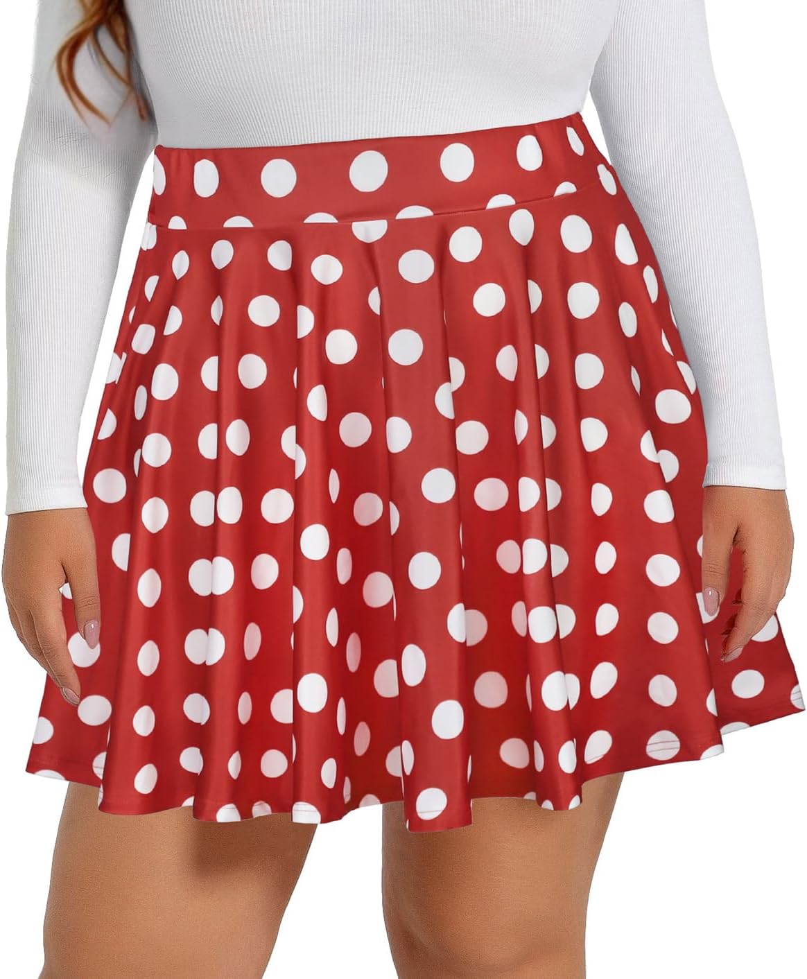 JOELLYUS Plus Size Skirts for Women Summer Pleated Mini Skirt Casual Flowy High Waisted Womens Short Skirts