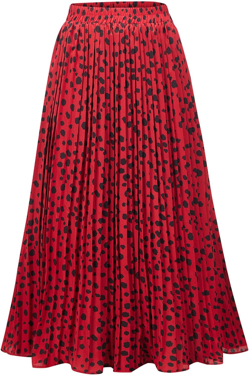 Manufacturer  Basoteeuo Womens Skirt Leopard Print Midi Long Shirring Pleated Skirts High Waisted A Line Skirts