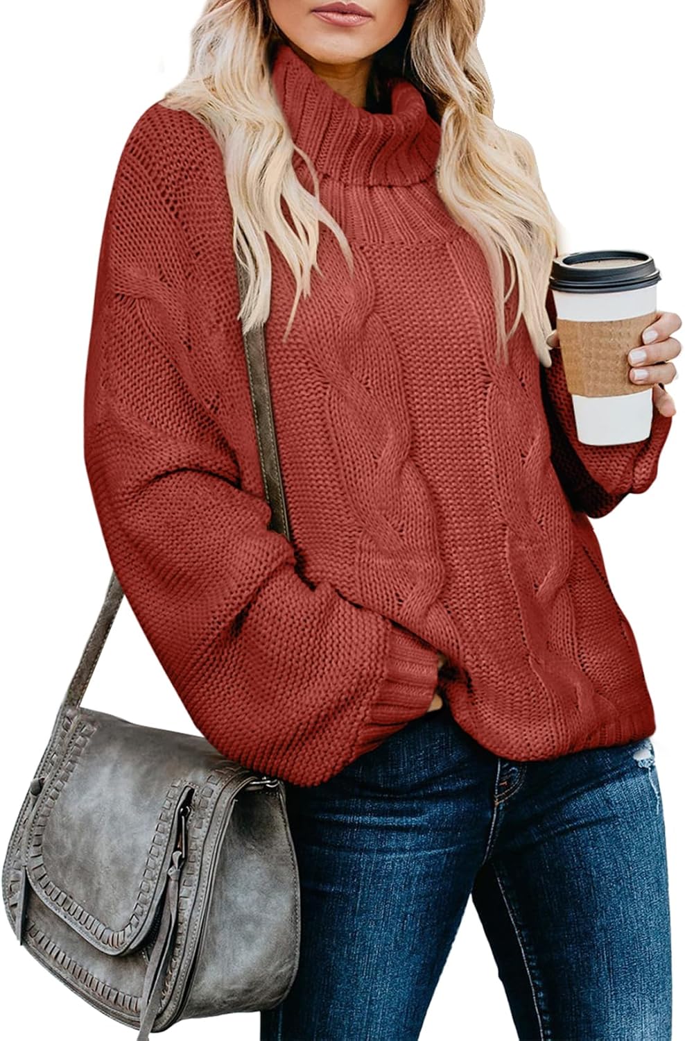 Manufacturer  Dokotoo Womens  Winter Fall Solid Turtleneck High Neck Balloon Long Sleeve Sweaters Pullover Outerwear   sweaters