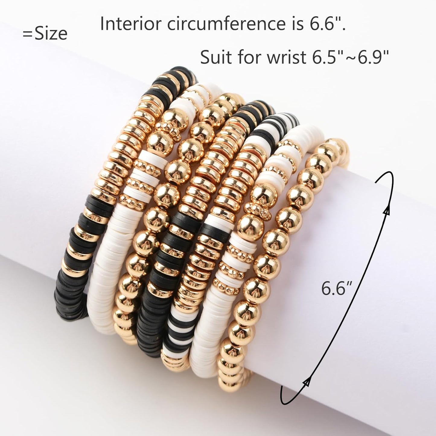 Manufacturer  GOOJIDS Surfer Heishi Clay Bead Bracelets for Women Bohemian Stackable Gold Beaded Stretch Bracelets Elastic Layering Friendship Bracelets Set Boho Jewelry  bracelets