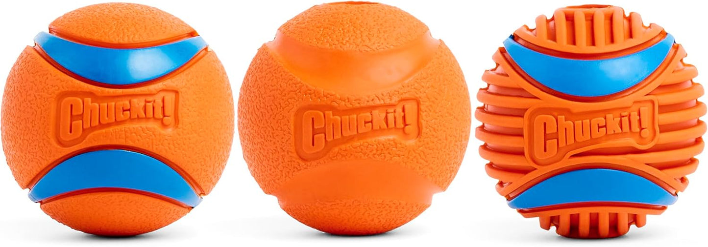 Manufacturer   Chuckit! Dog Balls - Interactive Dog Toys, High-Bounce Fetch Ball, Ultra and Rugged Balls, Durable - Size Medium, 2.5-inch Diameter, Set of 3    Dog toy