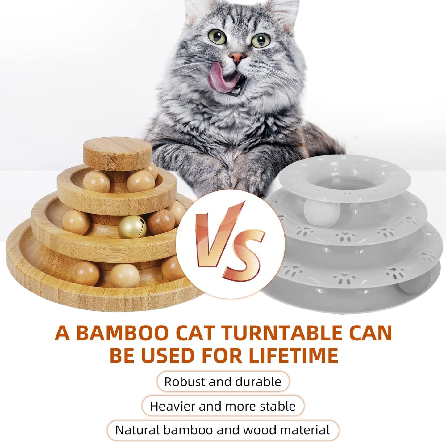 Manufacturer  Cat Ball Track Toy,Kitty Toys Roller,3-Level Ball Tower with 9 Removable Balls,Interactive Cat Toy, DIY Circle Fun Toy for Kitten Mental Physical Exercise - Medium Size    Cat toy