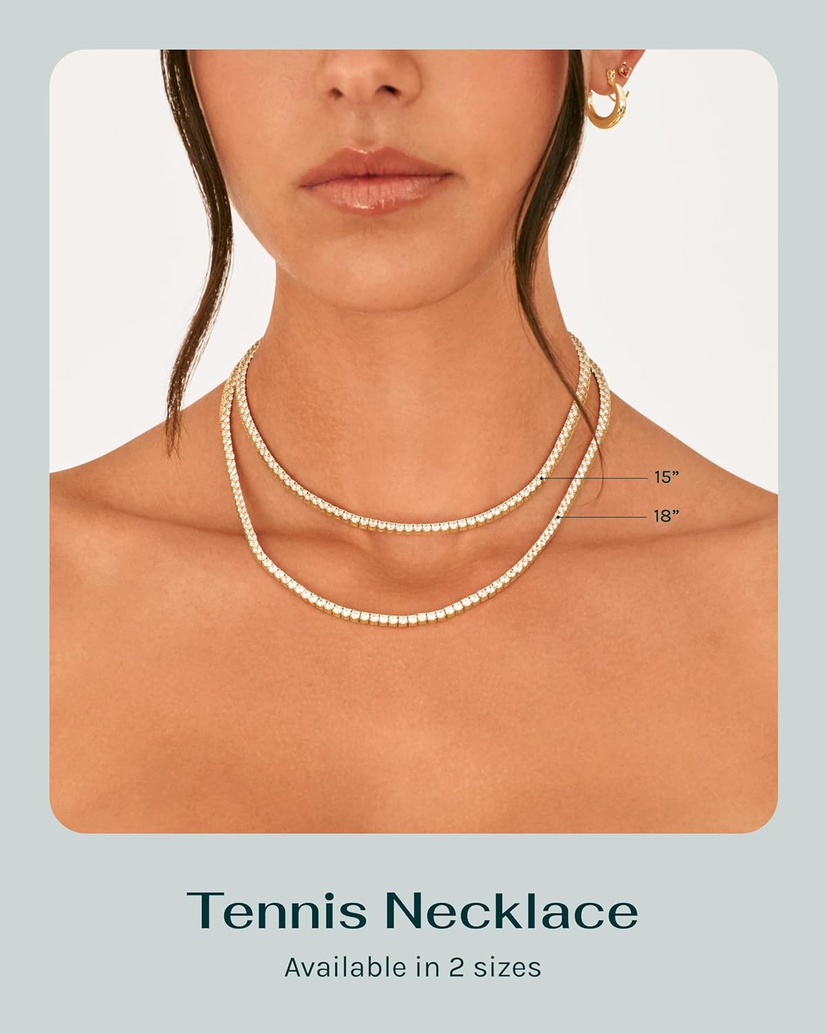 Manufacturer  PAVOI 14K Gold Plated Tennis Necklace for Women | 3mm Cubic Zirconia Dainty Gold Tennis Necklaces | Simulated Diamond Tennis Chain in 15" or 18" Length | Trendy Fashion Jewelry  Necklace